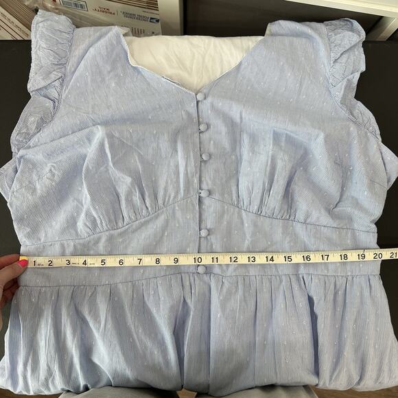 Lane Bryant Plus 22 Maxi Dress Cap Flutter Sleeve Flounce Hem Feminine Romantic - Picture 15 of 16